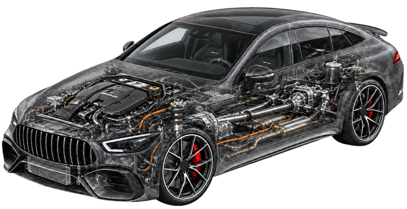 Mercedes-AMG GT 4-Door chassis cutaway